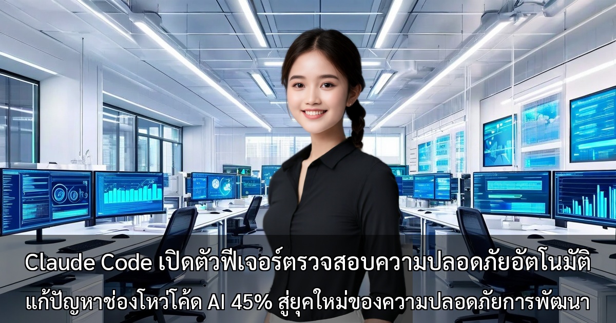 Claude Code เปิดตัวฟีเจอร์ตรวจสอบความปลอดภัยอัตโนมัติ ～ แก้ปัญหาช่องโหว่โค้ด AI 45% สู่ยุคใหม่ของความปลอดภัยการพัฒนา