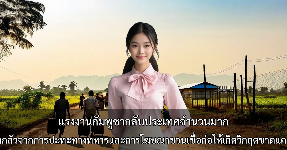 แรงงานกัมพูชากลับประเทศจำนวนมาก ～ความหวาดกลัวจากการปะทะทางทหารและการโฆษณาชวนเชื่อก่อให้เกิดวิกฤตขาดแคลนแรงงาน～