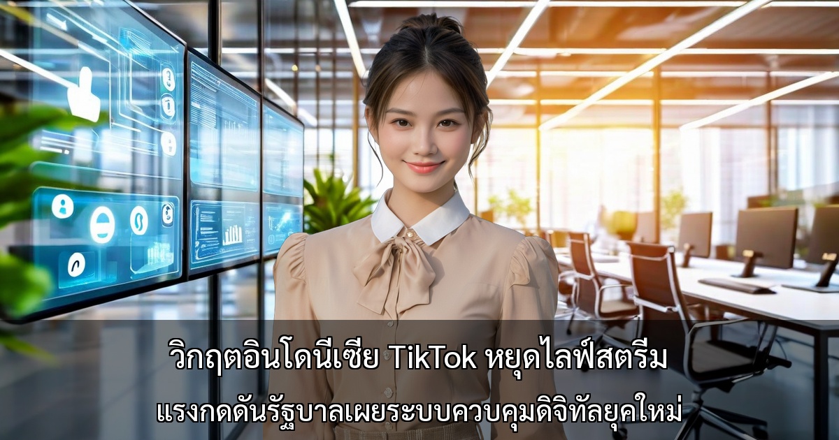 วิกฤตอินโดนีเซีย TikTok หยุดไลฟ์สตรีม ～ แรงกดดันรัฐบาลเผยระบบควบคุมดิจิทัลยุคใหม่