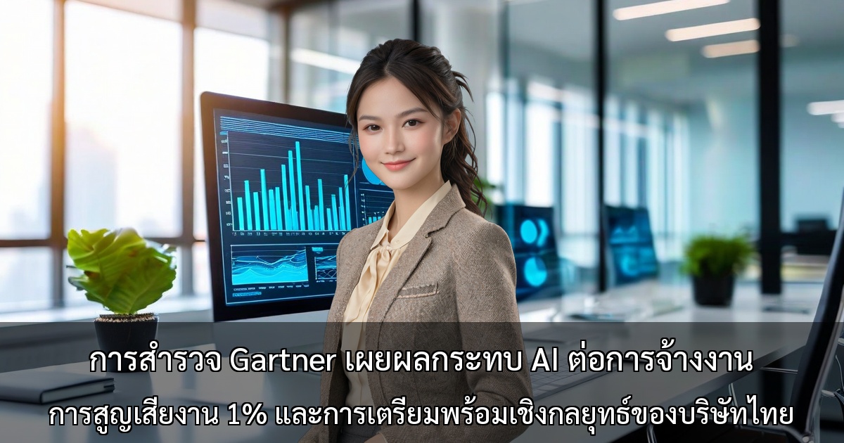 การสำรวจ Gartner เผยผลกระทบ AI ต่อการจ้างงาน ～การสูญเสียงาน 1% และการเตรียมพร้อมเชิงกลยุทธ์ของบริษัทไทย～