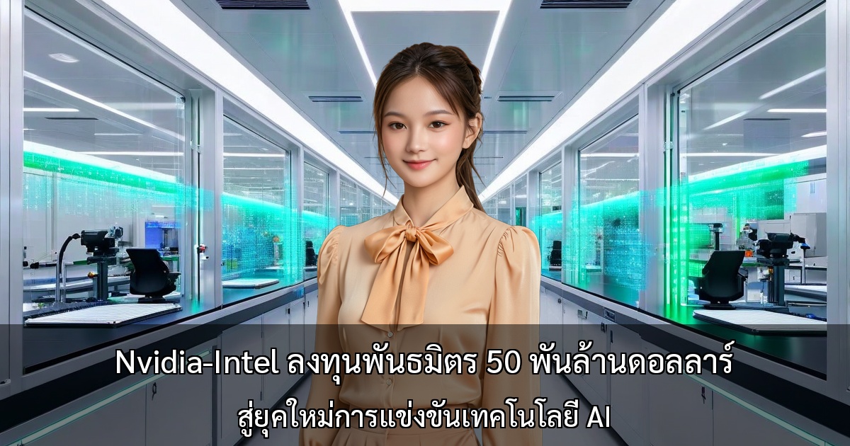 Nvidia-Intel ลงทุนพันธมิตร 50 พันล้านดอลลาร์ สู่ยุคใหม่การแข่งขันเทคโนโลยี AI
