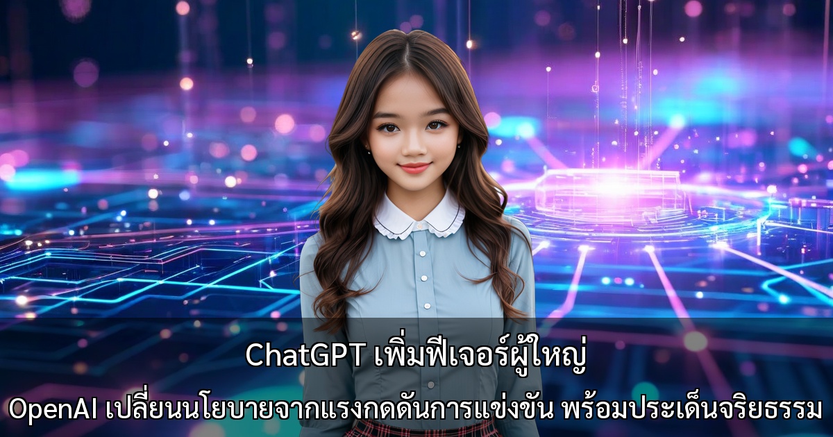 ChatGPT เพิ่มฟีเจอร์ผู้ใหญ่ ～OpenAI เปลี่ยนนโยบายจากแรงกดดันการแข่งขัน พร้อมประเด็นจริยธรรม～