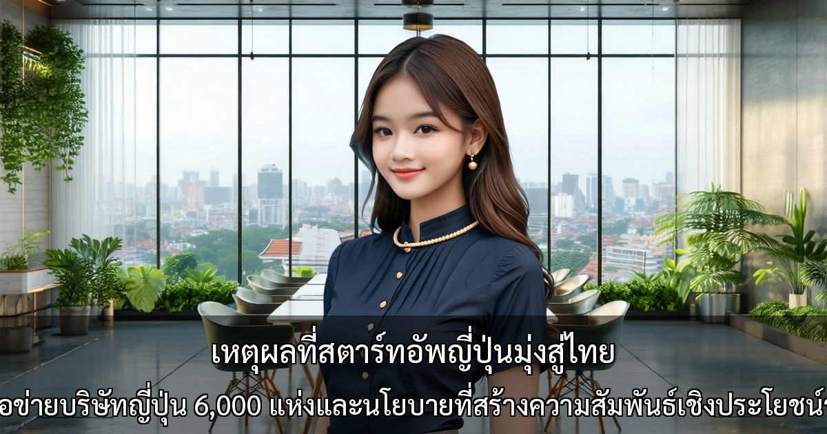 เหตุผลที่สตาร์ทอัพญี่ปุ่นมุ่งสู่ไทย เครือข่ายบริษัทญี่ปุ่น 6,000 แห่งและนโยบายที่สร้างความสัมพันธ์เชิงประโยชน์ร่วม