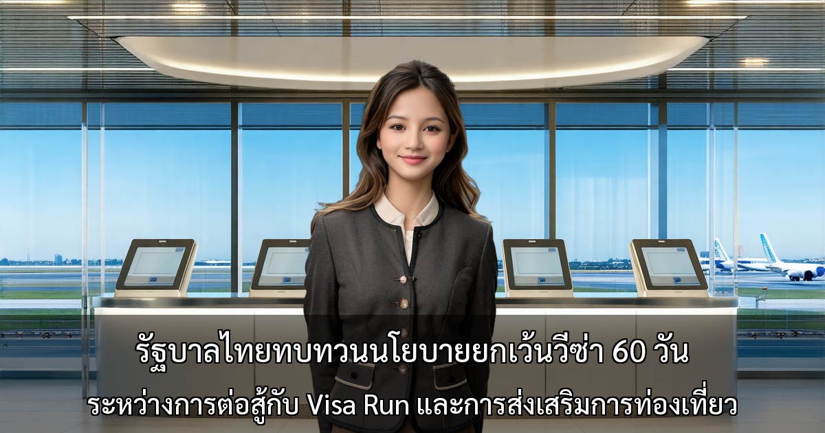 รัฐบาลไทยทบทวนนโยบายยกเว้นวีซ่า 60 วัน ระหว่างการต่อสู้กับ Visa Run และการส่งเสริมการท่องเที่ยว พร้อมเฝ้าระวังดิจิทัล