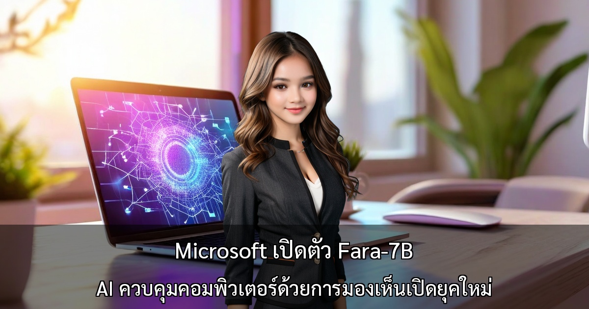 Microsoft เปิดตัว Fara-7B ～ AI ควบคุมคอมพิวเตอร์ด้วยการมองเห็นเปิดยุคใหม่ของระบบอัตโนมัติ～