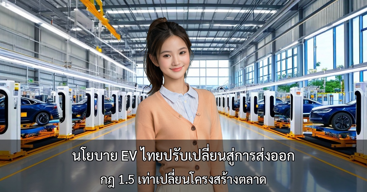 นโยบาย EV ไทยปรับเปลี่ยนสู่การส่งออก ~ กฎ 1.5 เท่าเปลี่ยนโครงสร้างตลาด