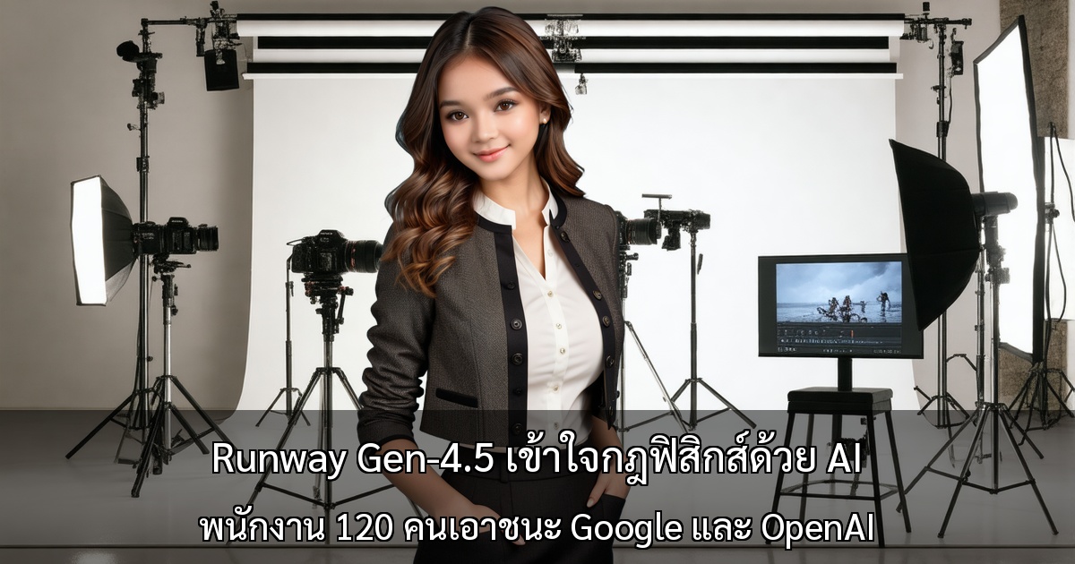 Runway Gen-4.5 เข้าใจกฎฟิสิกส์ด้วย AI ～พนักงาน 120 คนเอาชนะ Google และ OpenAI ด้วยเทคโนโลยี～