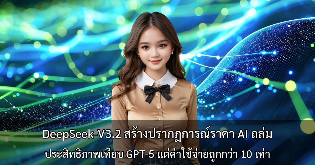 DeepSeek-V3.2 สร้างปรากฏการณ์ราคา AI ถล่ม ～ประสิทธิภาพเทียบ GPT-5 แต่ค่าใช้จ่ายถูกกว่า 10 เท่า～