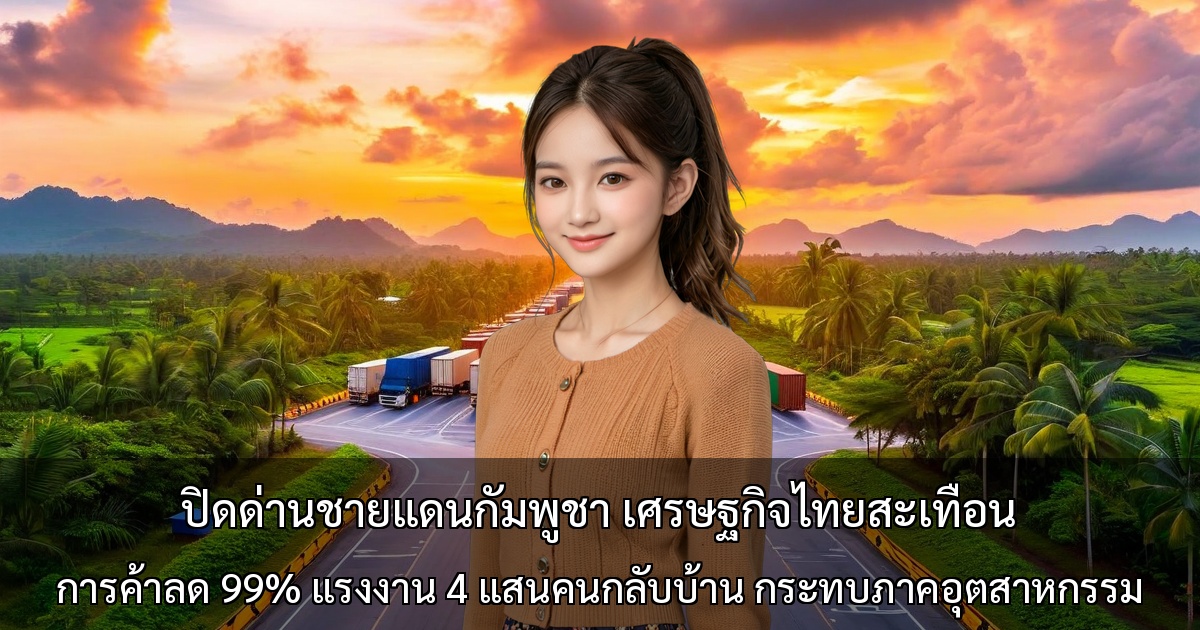 ปิดด่านชายแดนกัมพูชา เศรษฐกิจไทยสะเทือน - การค้าลด 99% แรงงาน 4 แสนคนกลับบ้าน กระทบภาคอุตสาหกรรม